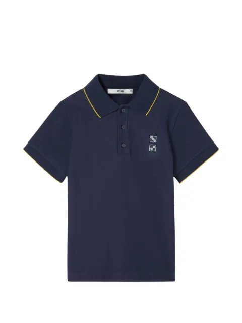 Fendi Kids polo med broderet terning