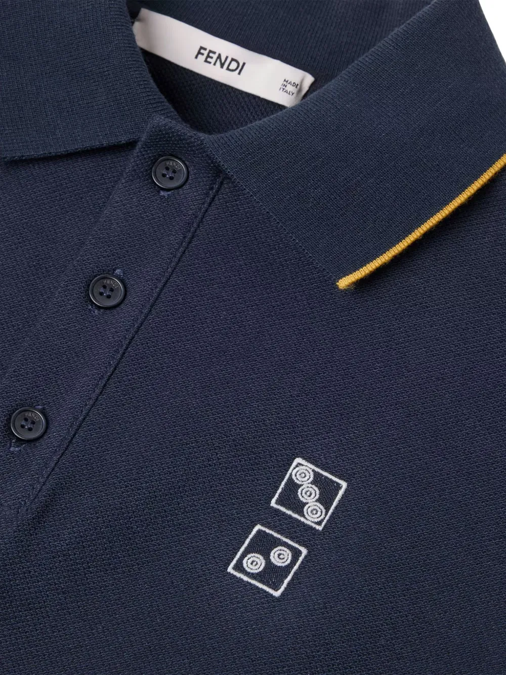 Fendi Kids embroidered-dice polo shirt Blauw