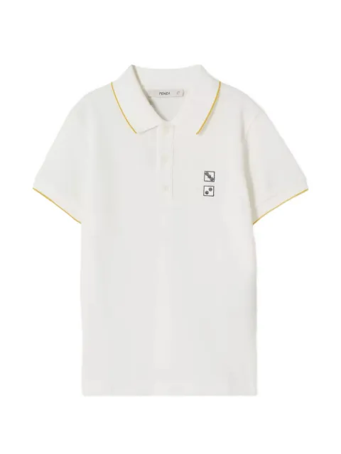 Fendi Kids logo-embroidered piqué polo shirt