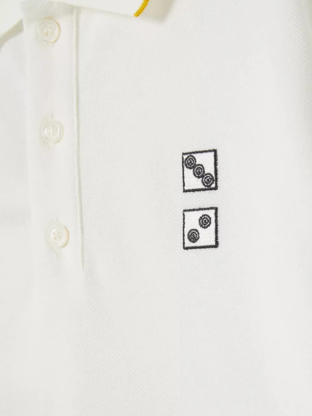 Fendi Kids logo-embroidered piqué polo shirt Wit