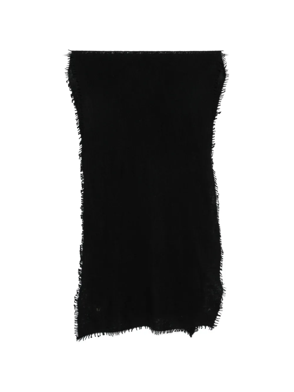 MIRROR IN THE SKY frayed cashmere scarf - Nero