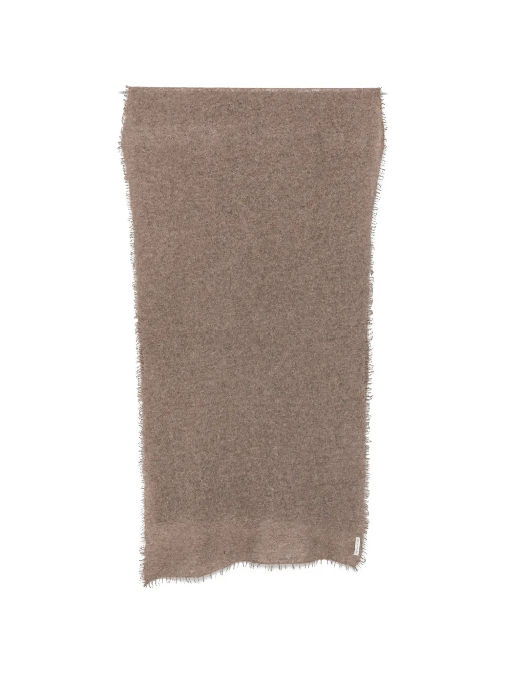 MIRROR IN THE SKY fringed cashmere scarf - Marrone