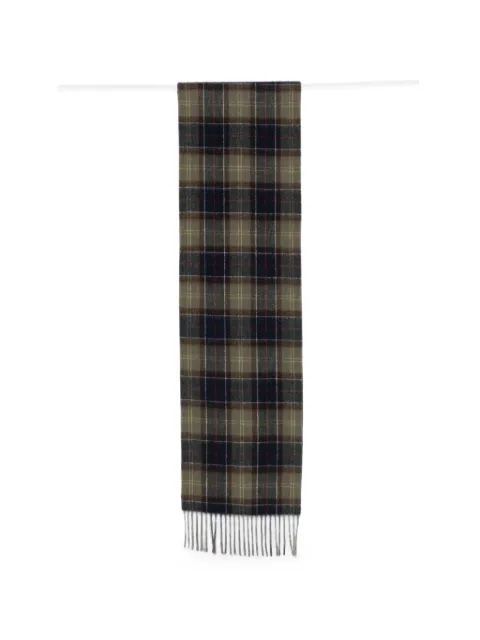 Barbour tartan-check fringed scarf set