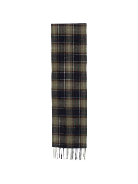 Barbour tartan-check fringed scarf set