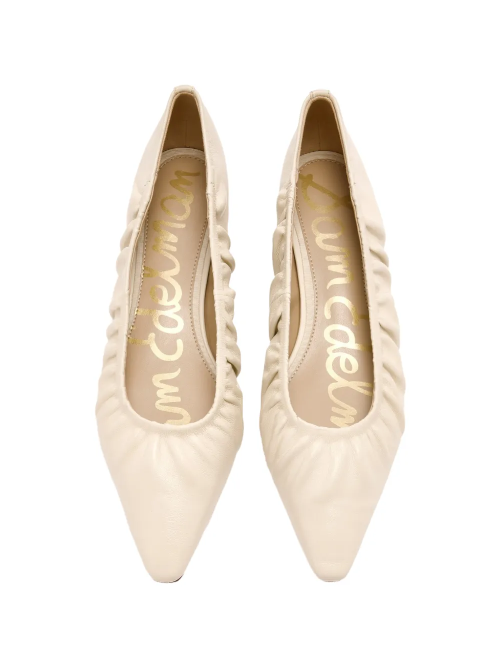 Sam Edelman Essex ruched leather ballet flats Beige