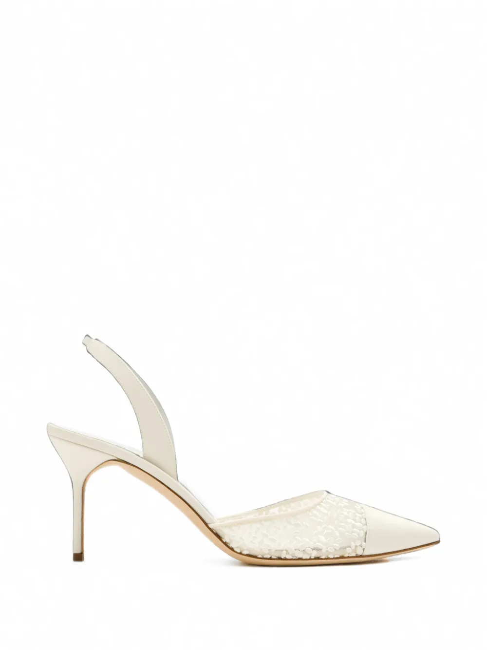 Manolo Blahnik Capsli lace-panelled slingback pumps · 38