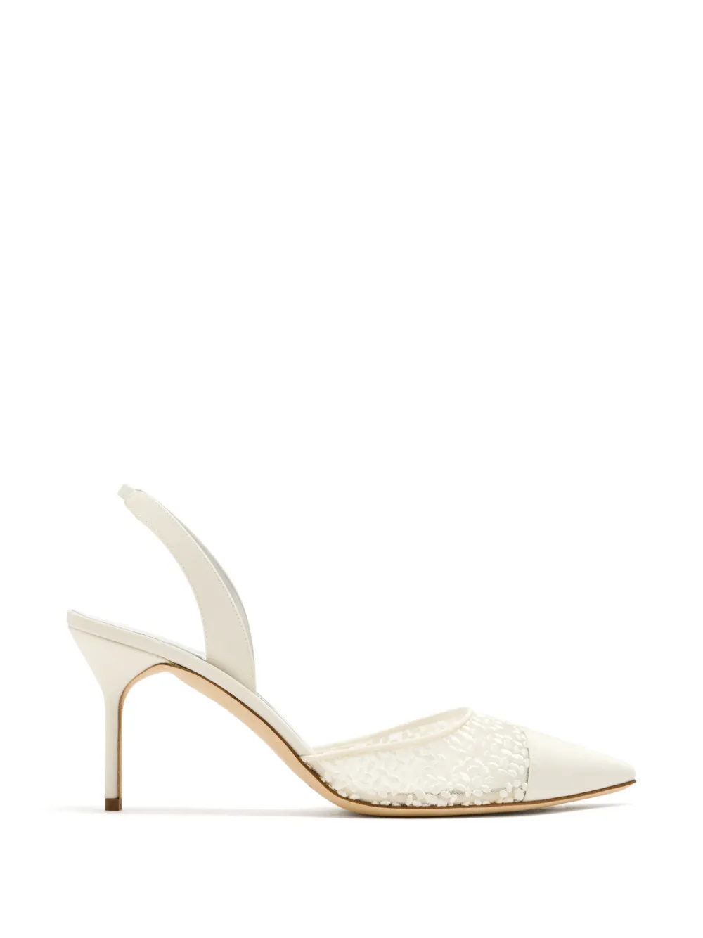 Manolo Blahnik Capsli lace-panelled slingback pumps
