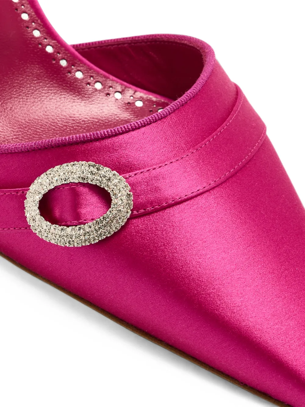 Manolo Blahnik Zutonmu crystal-embellished satin mules Roze