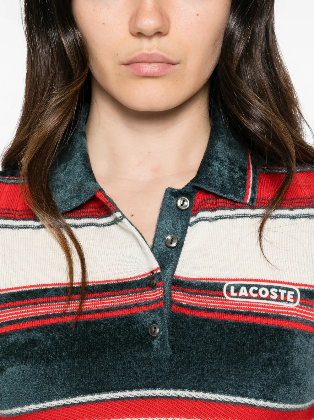 Lacoste Gestreepte polotrui Rood