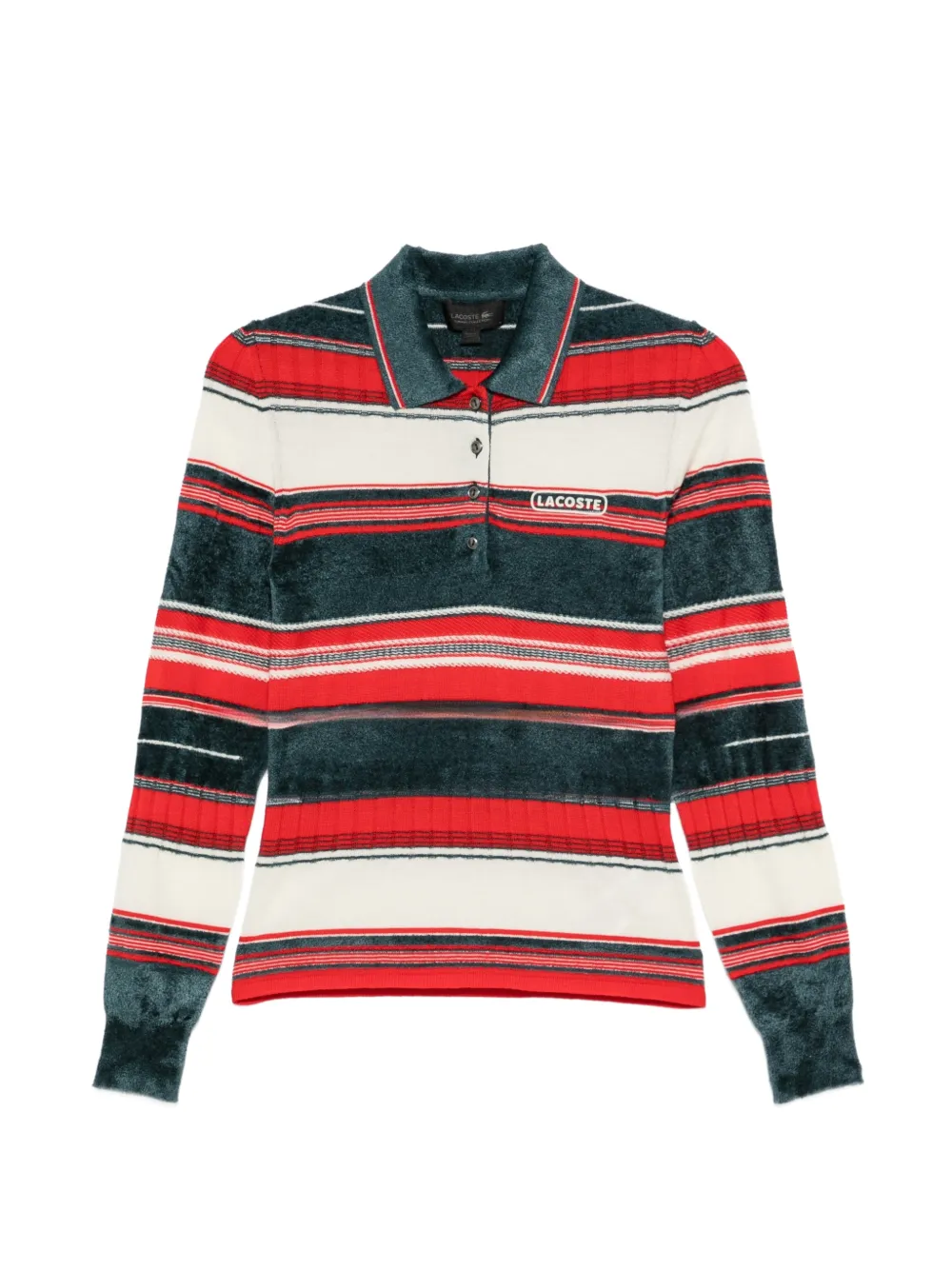 Lacoste striped polo sweater - Rosso
