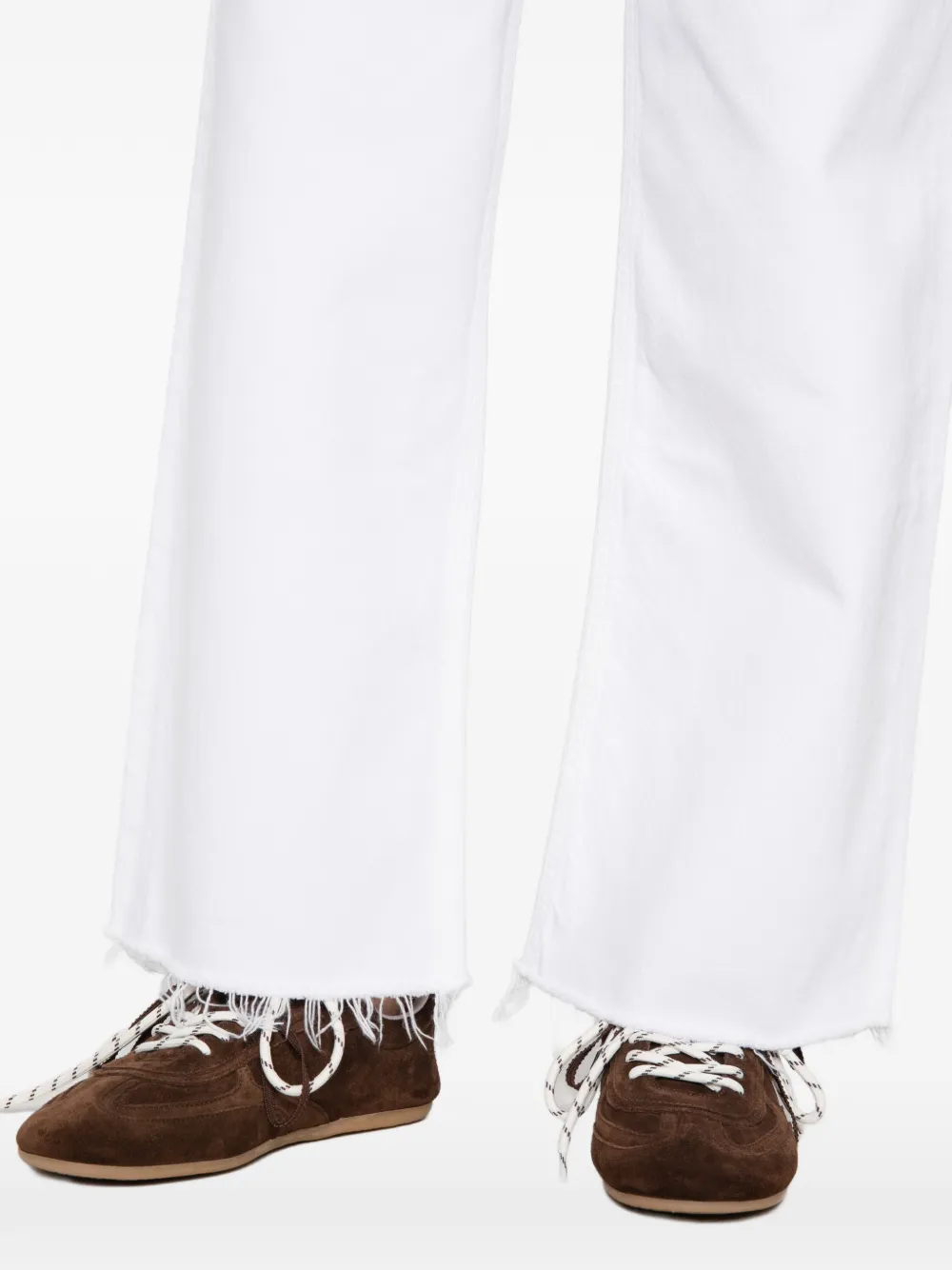 AGOLDE Ren raw-hem wide-leg jeans Wit