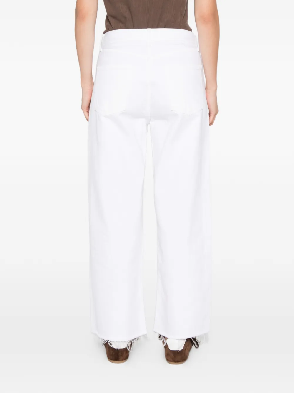 AGOLDE Ren raw-hem wide-leg jeans Wit