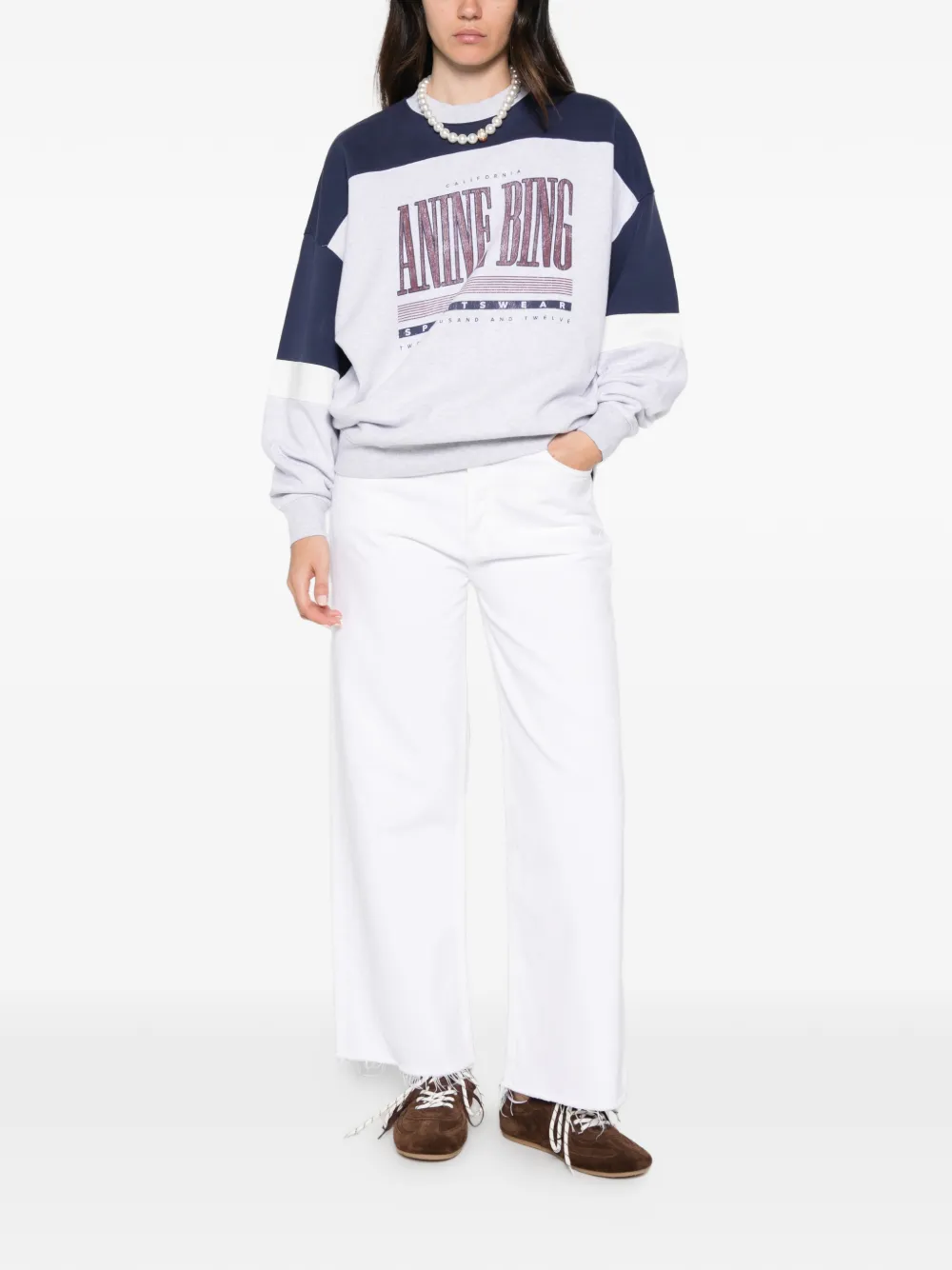 AGOLDE Ren raw-hem wide-leg jeans Wit