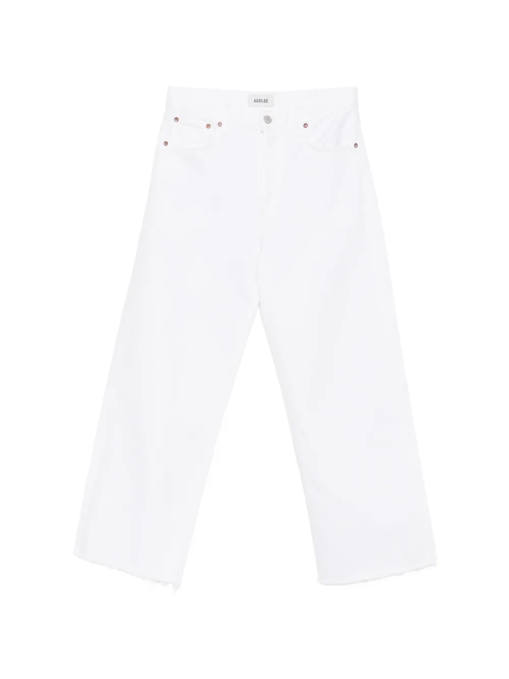AGOLDE Ren raw-hem wide-leg jeans - Bianco