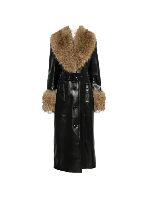 STAND STUDIO Estella faux-fur belted coat