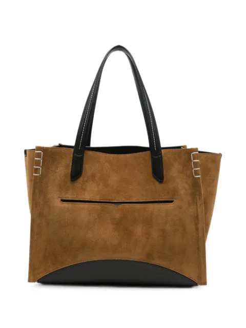 JW Anderson Loafer Cabas contrast-trim suede tote bag