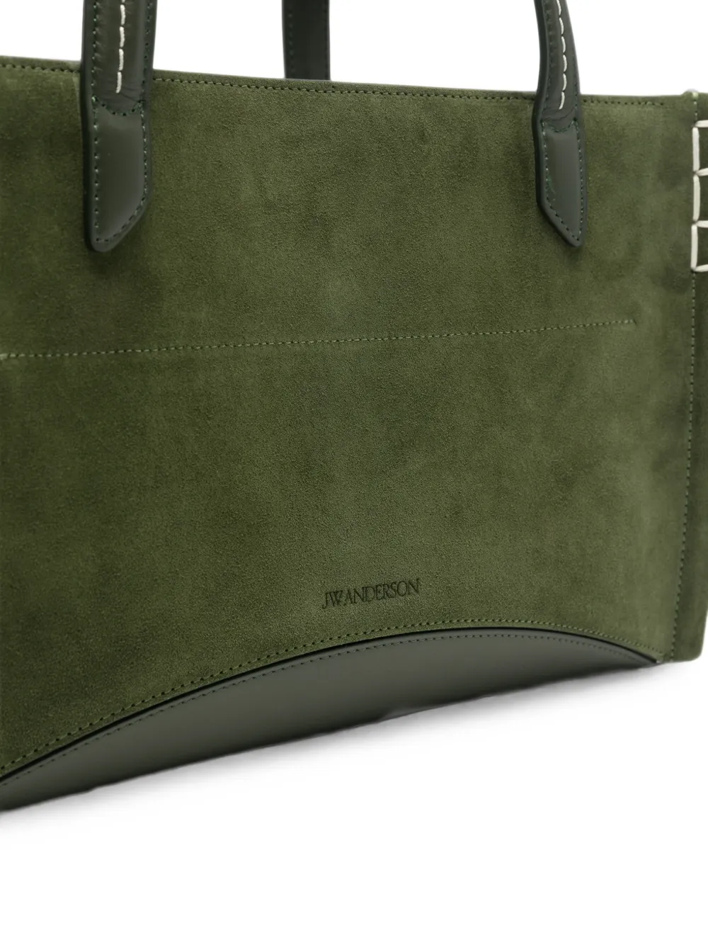 JW Anderson Elongated Loafer Cabas Contrast-stitch Panelled Tote Bag in Green, view 4