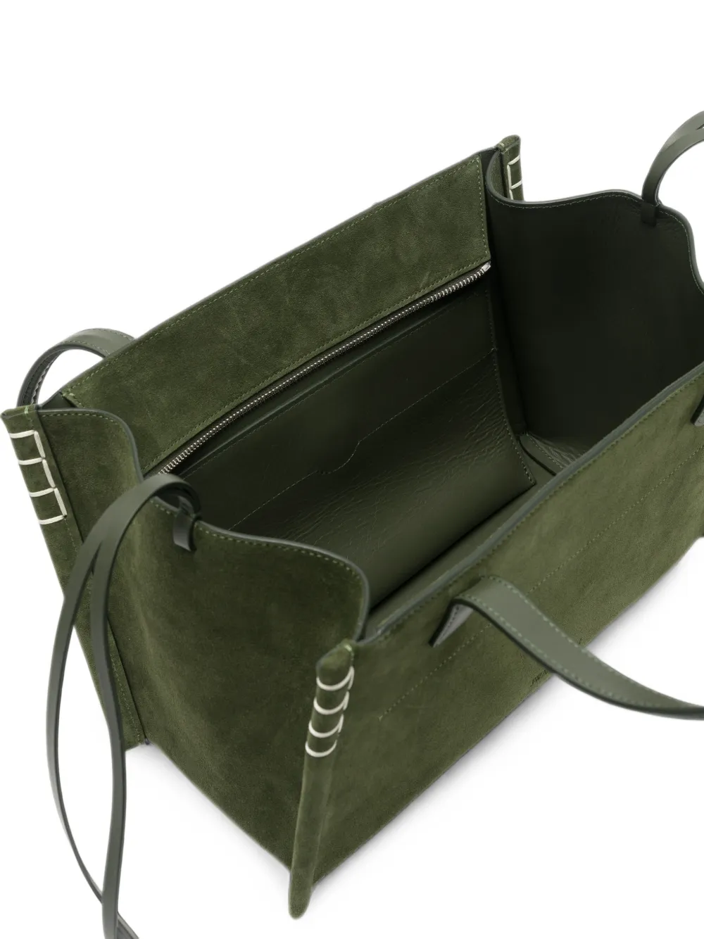 JW Anderson Elongated Loafer Cabas Contrast-stitch Panelled Tote Bag in Green, view 5