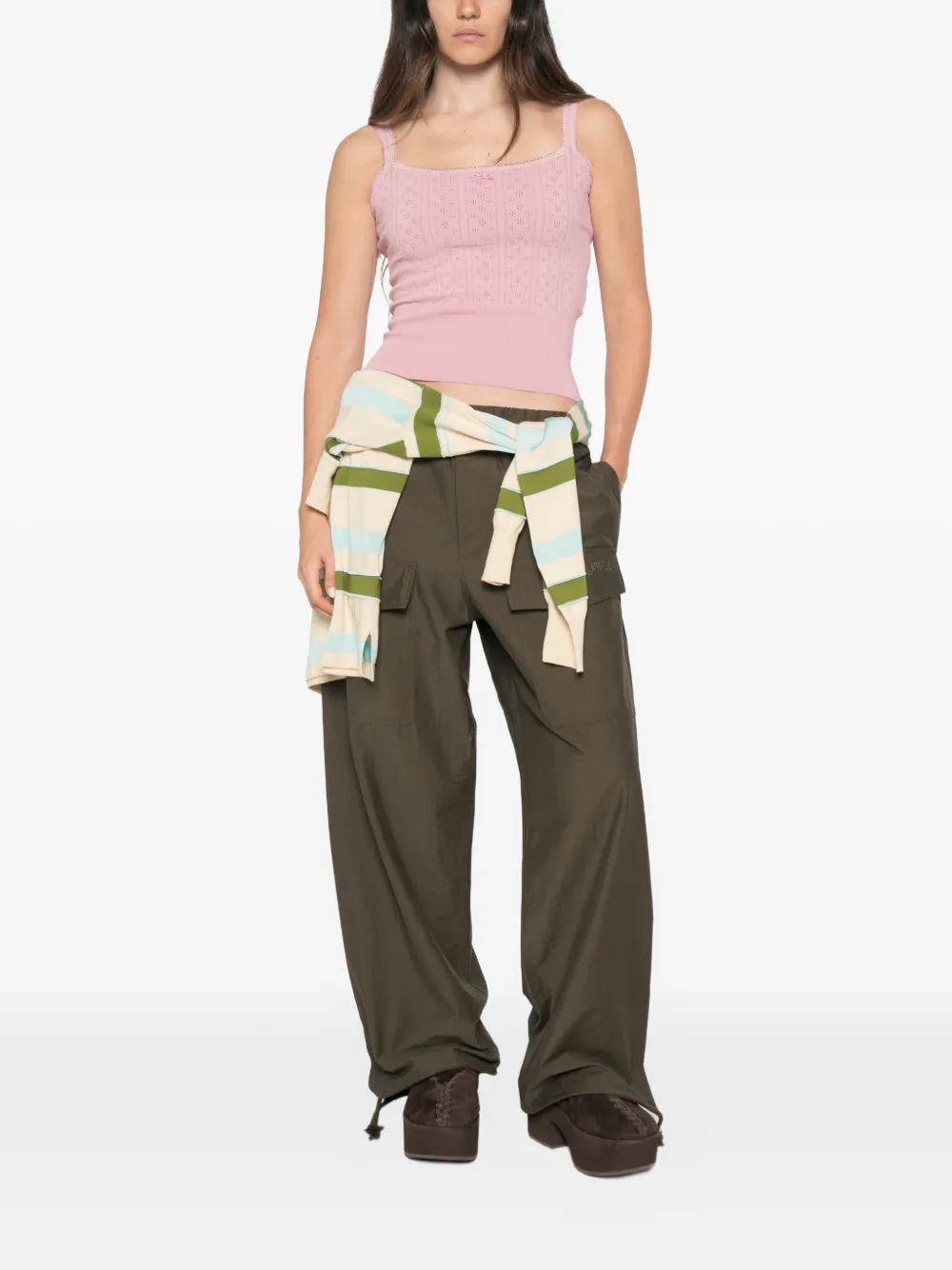 JW Anderson Pointelle tanktop met strikdetail Roze