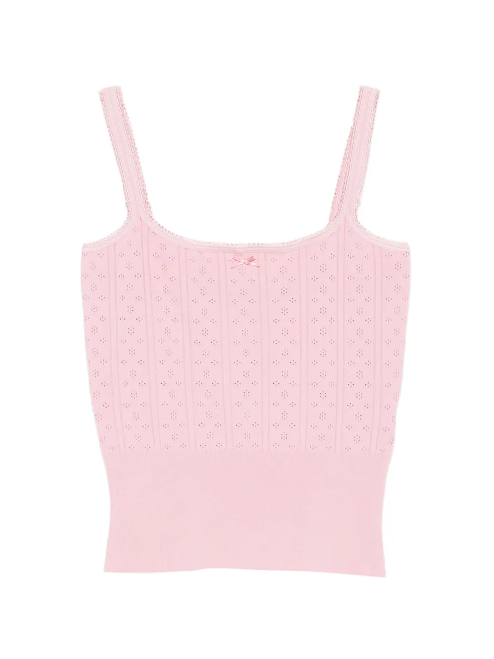 JW Anderson Canotta in maglia pointelle con fiocco - Rosa