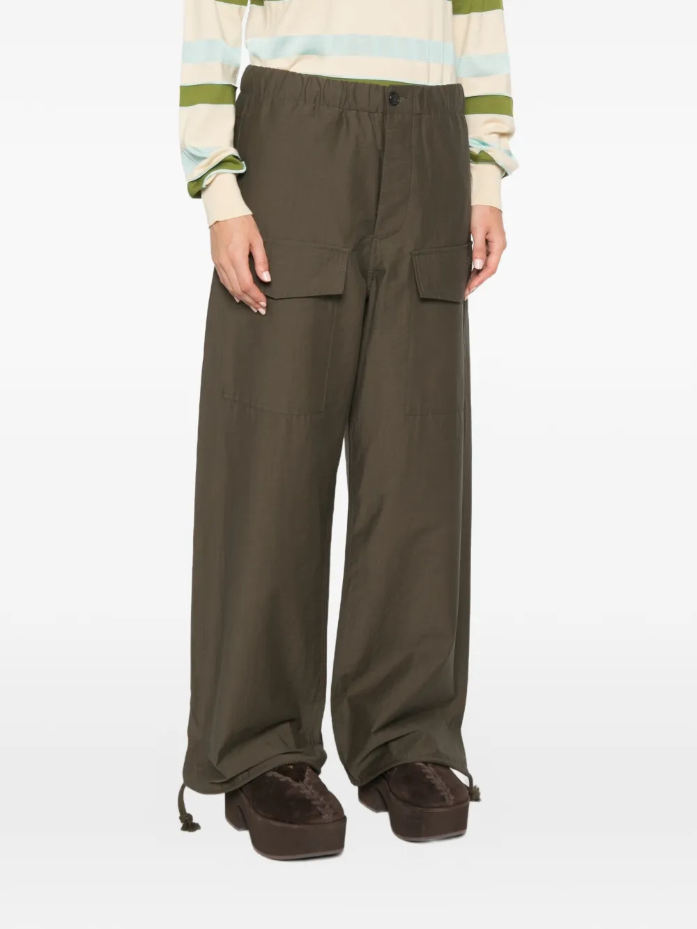 JW Anderson Broek met geborduurd logo Groen