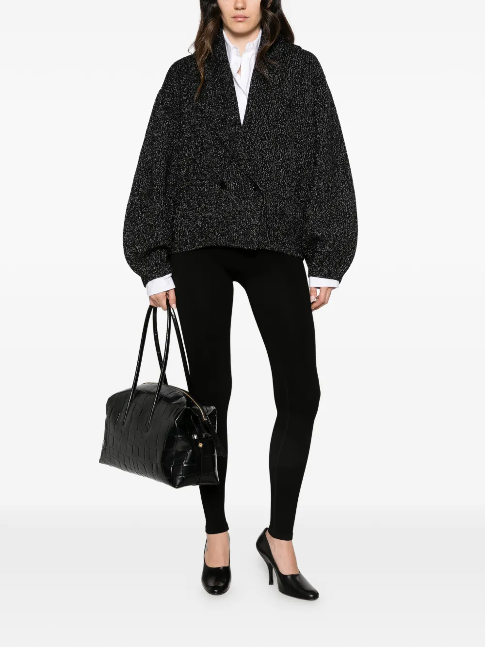 TOTEME High-waist geribbelde legging Zwart