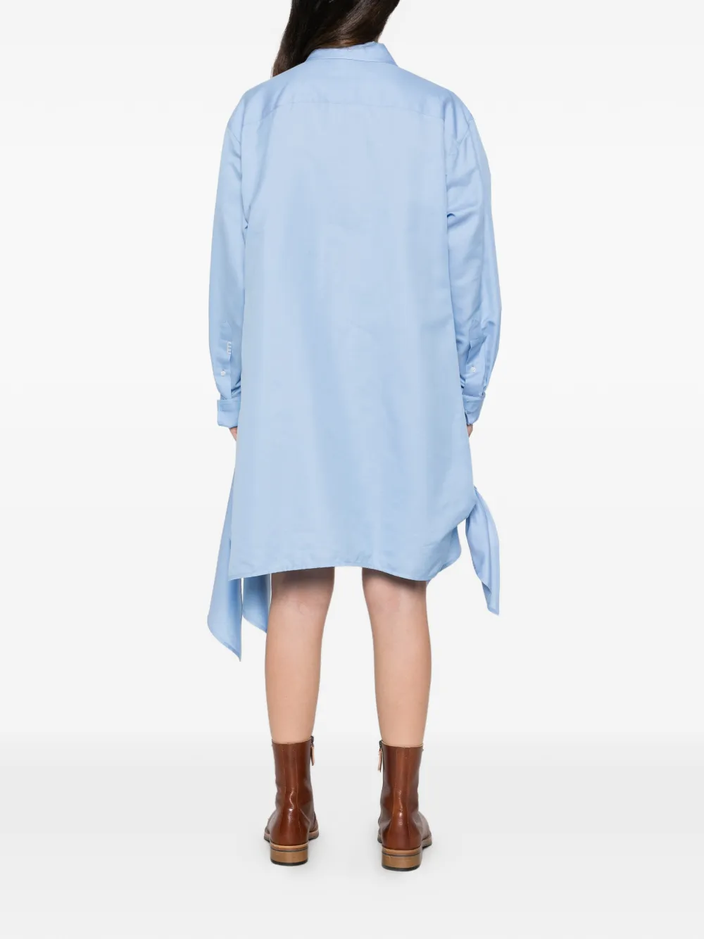 JW Anderson Mini-jurk in blousestijl met geknoopt detail Blauw