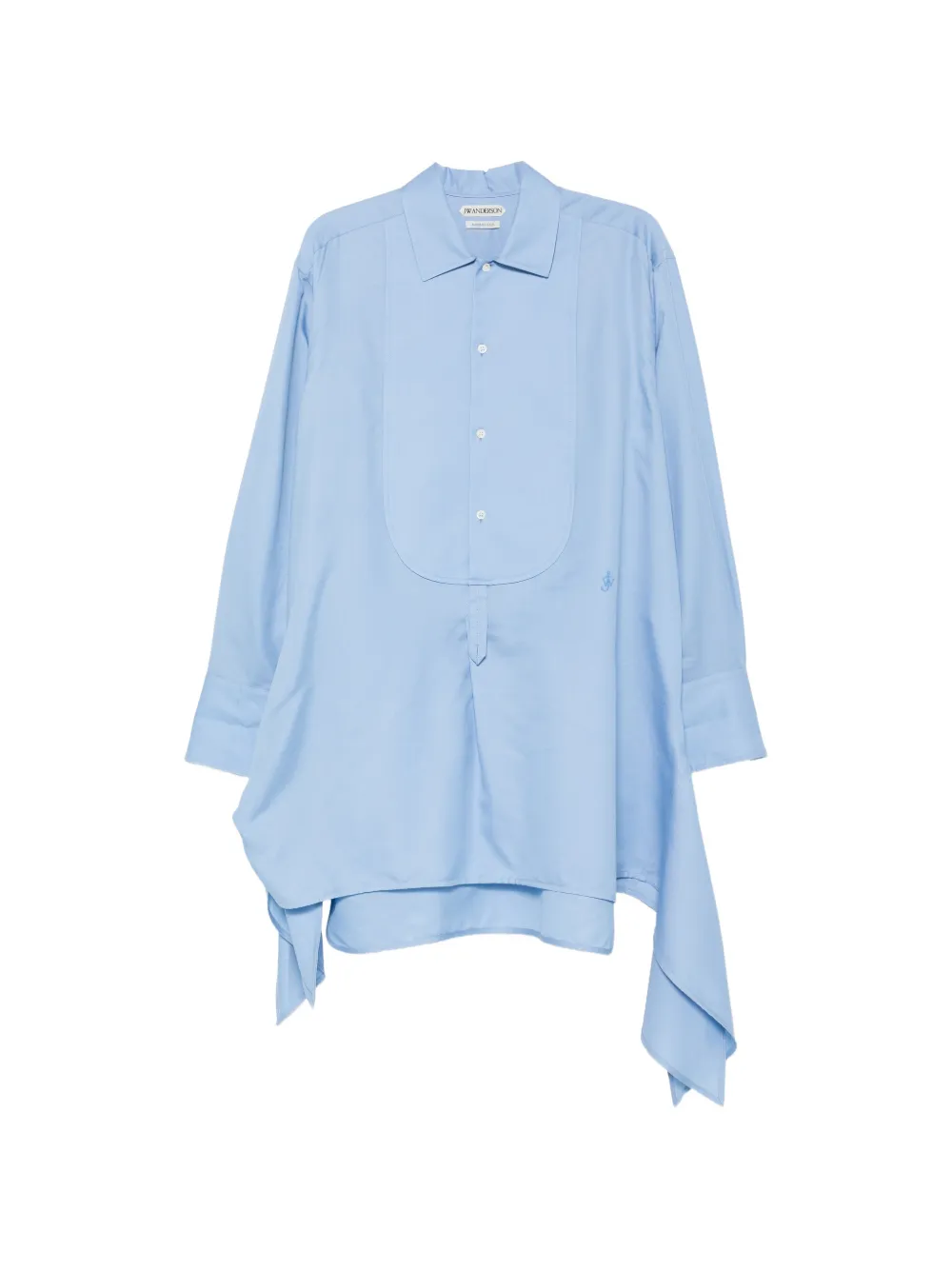 Jw Anderson Knotted Shirt Mini Dress In Blue