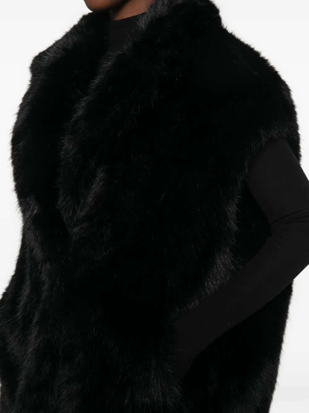 STAND STUDIO Kinley bodywarmer van imitatiebont Zwart
