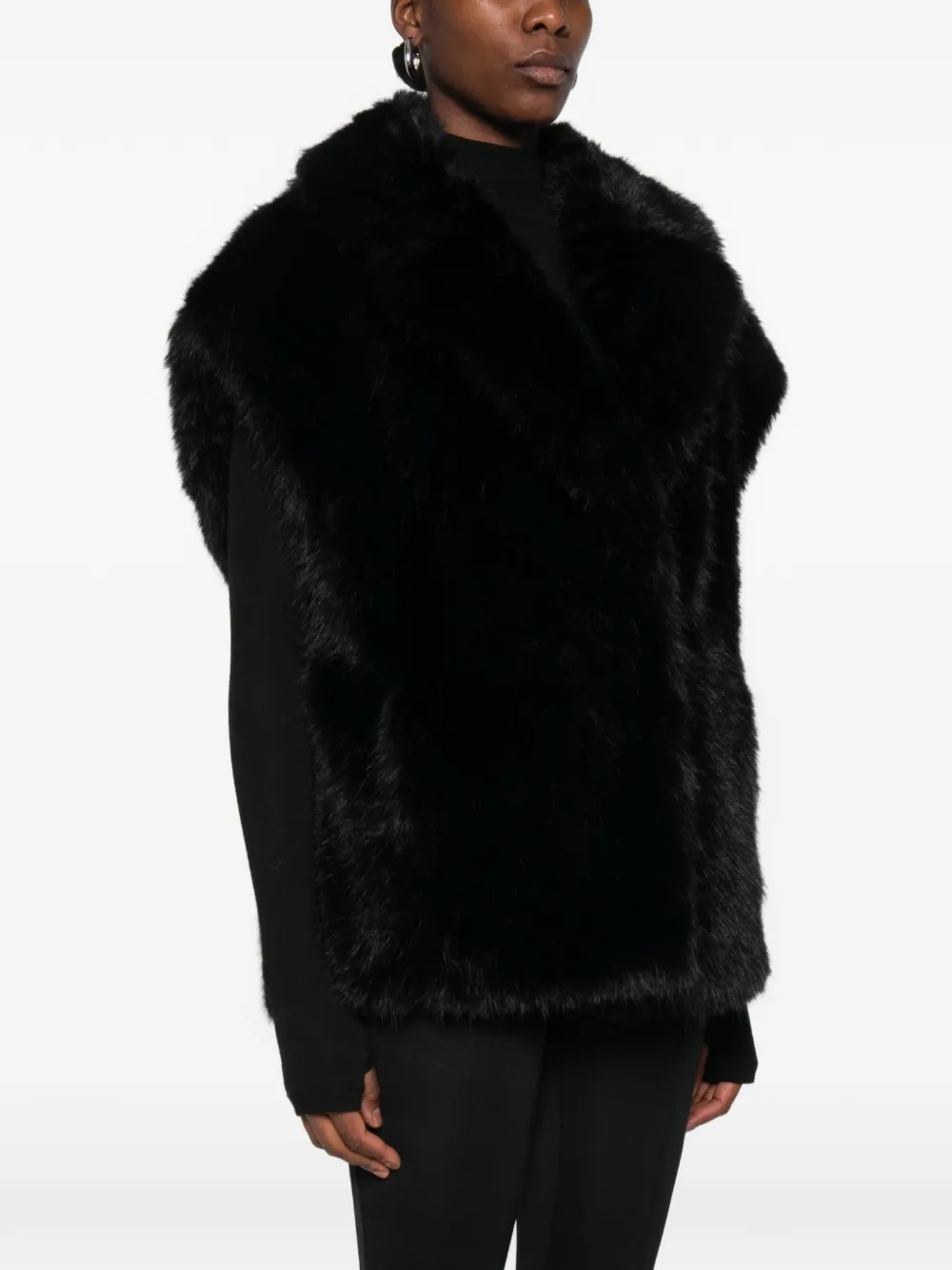STAND STUDIO Kinley bodywarmer van imitatiebont Zwart