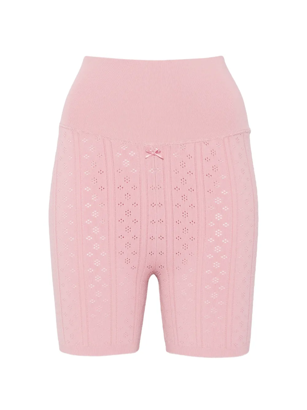 JW Anderson pointelle-knit bow-detail shorts - Pink