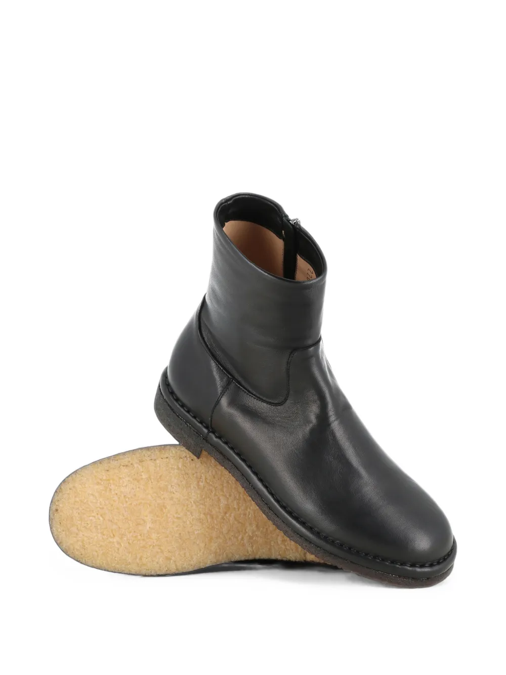 Del Carlo side-zip leather boots Zwart