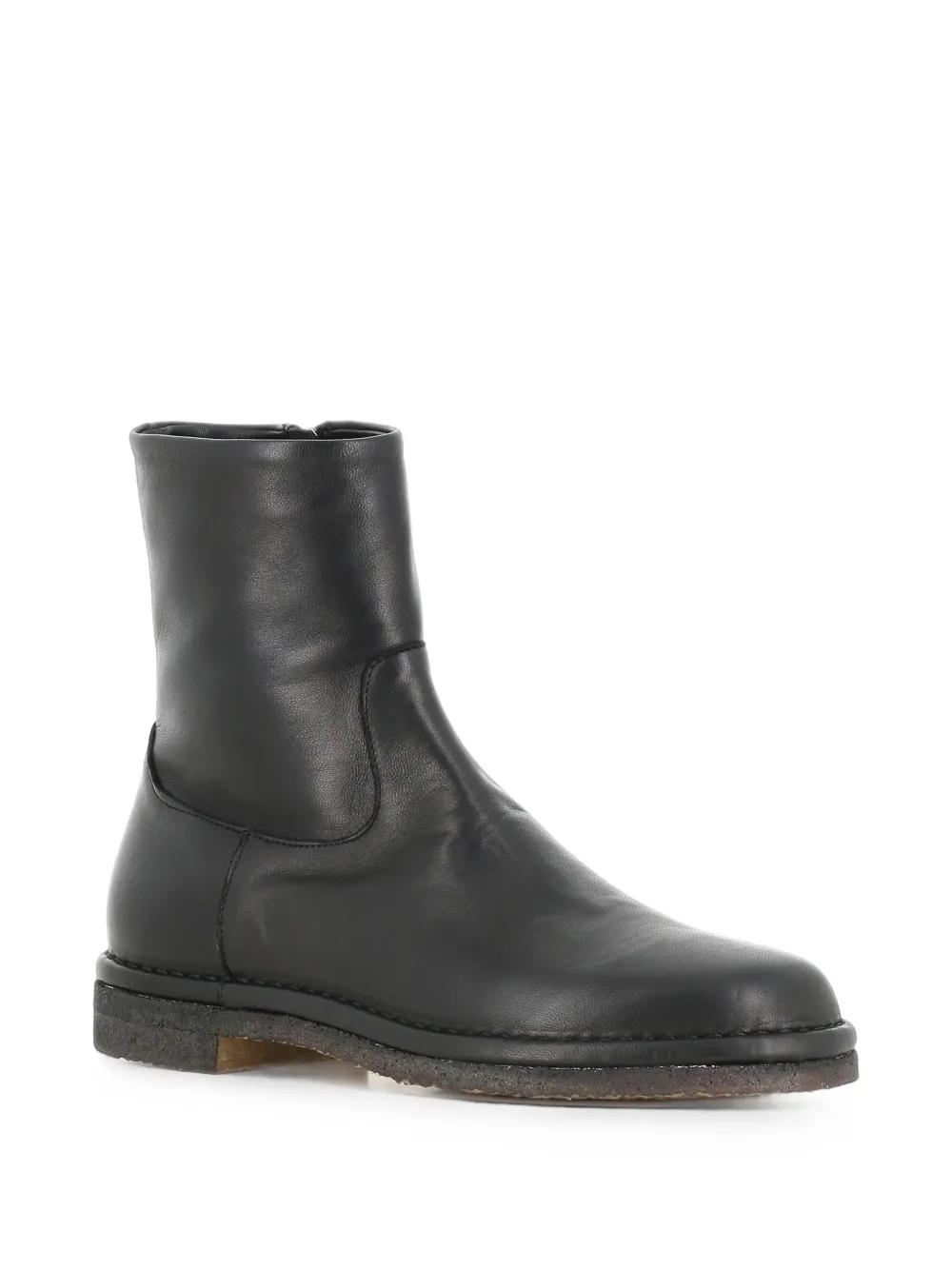Del Carlo side-zip leather boots Zwart