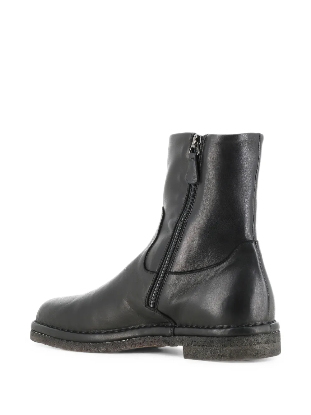 Del Carlo side-zip leather boots Zwart