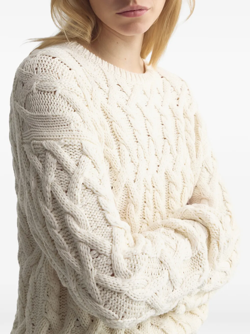 Nili Lotan Miklos kabelgebreide trui Beige