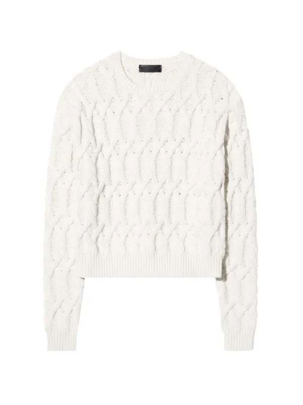 Nili Lotan Miklos Cable-knit Sweater in Neutrals