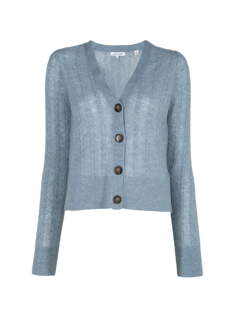 Veronica Beard Solene cable-knit cardigan - Bleu Veronica Beard Solene cable-knit cardigan - Bleu