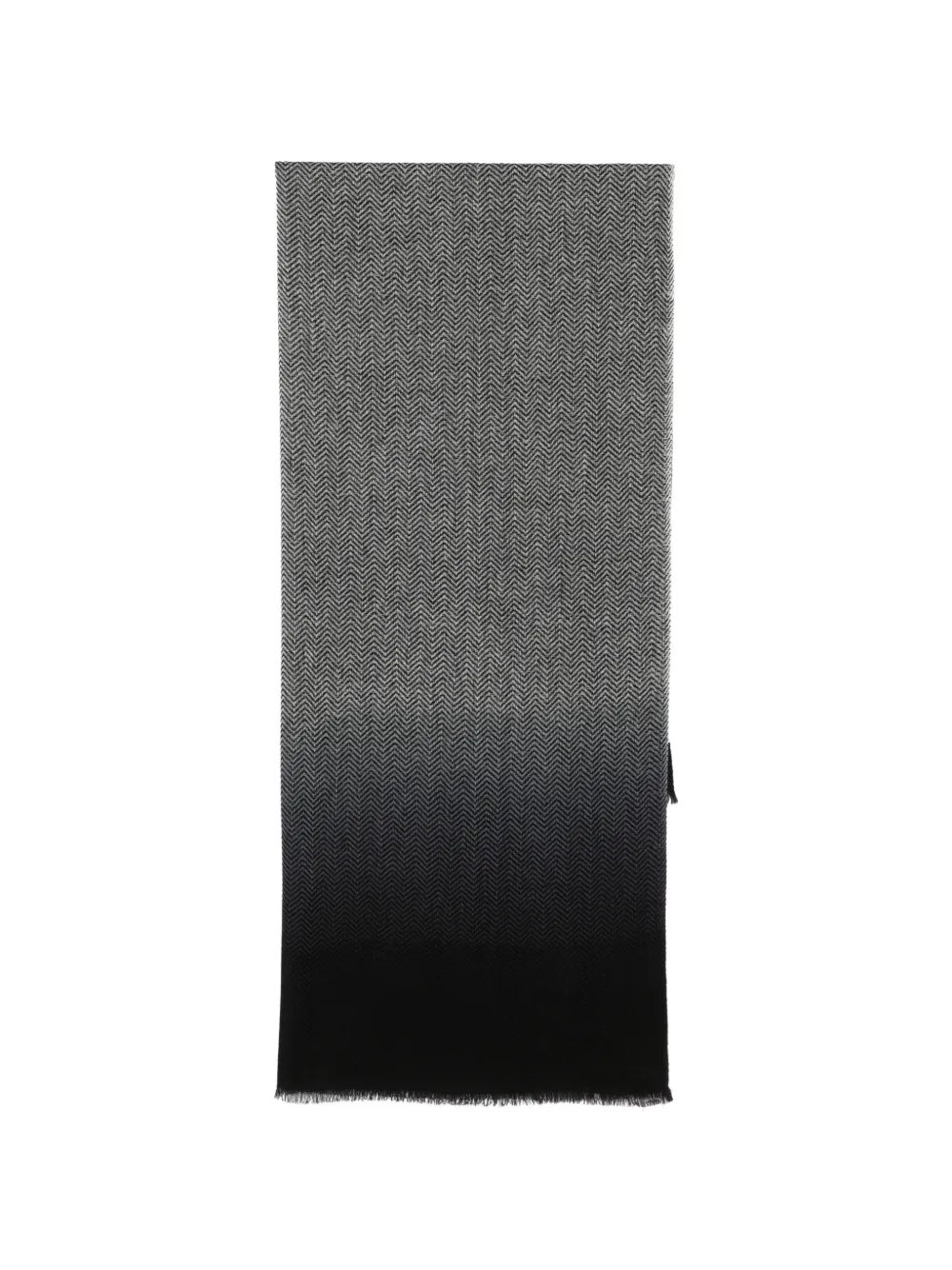 MIRROR IN THE SKY herringbone-pattern ombré scarf - Nero