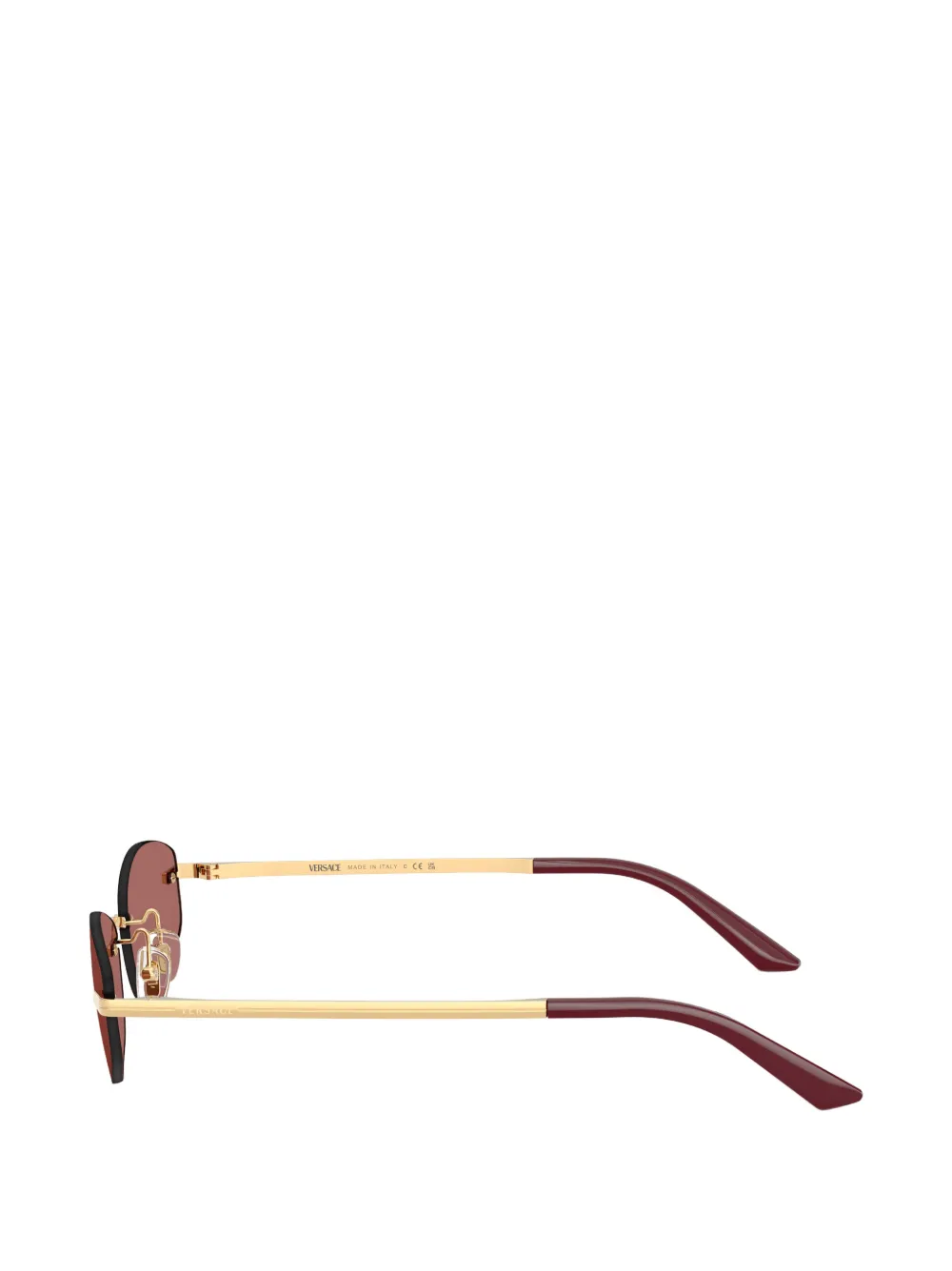Versace Eyewear rimless geometric-frame sunglasses Goud