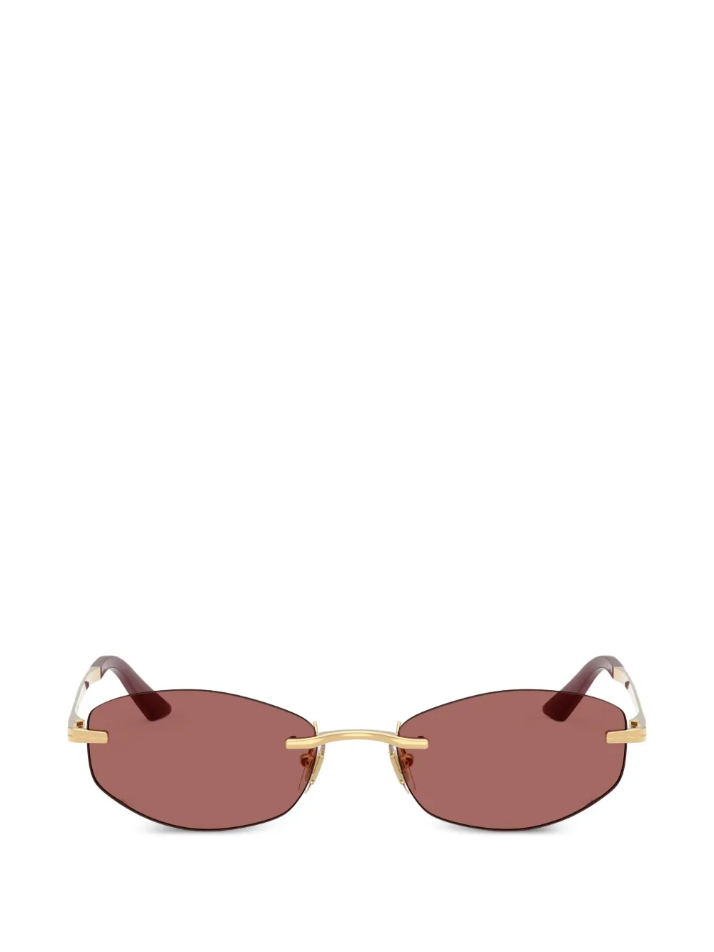 Versace Eyewear rimless geometric-frame sunglasses Goud