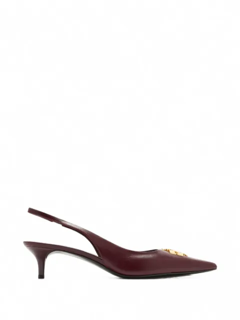 Tory Burch Charlie logo-plaque slingback pumps