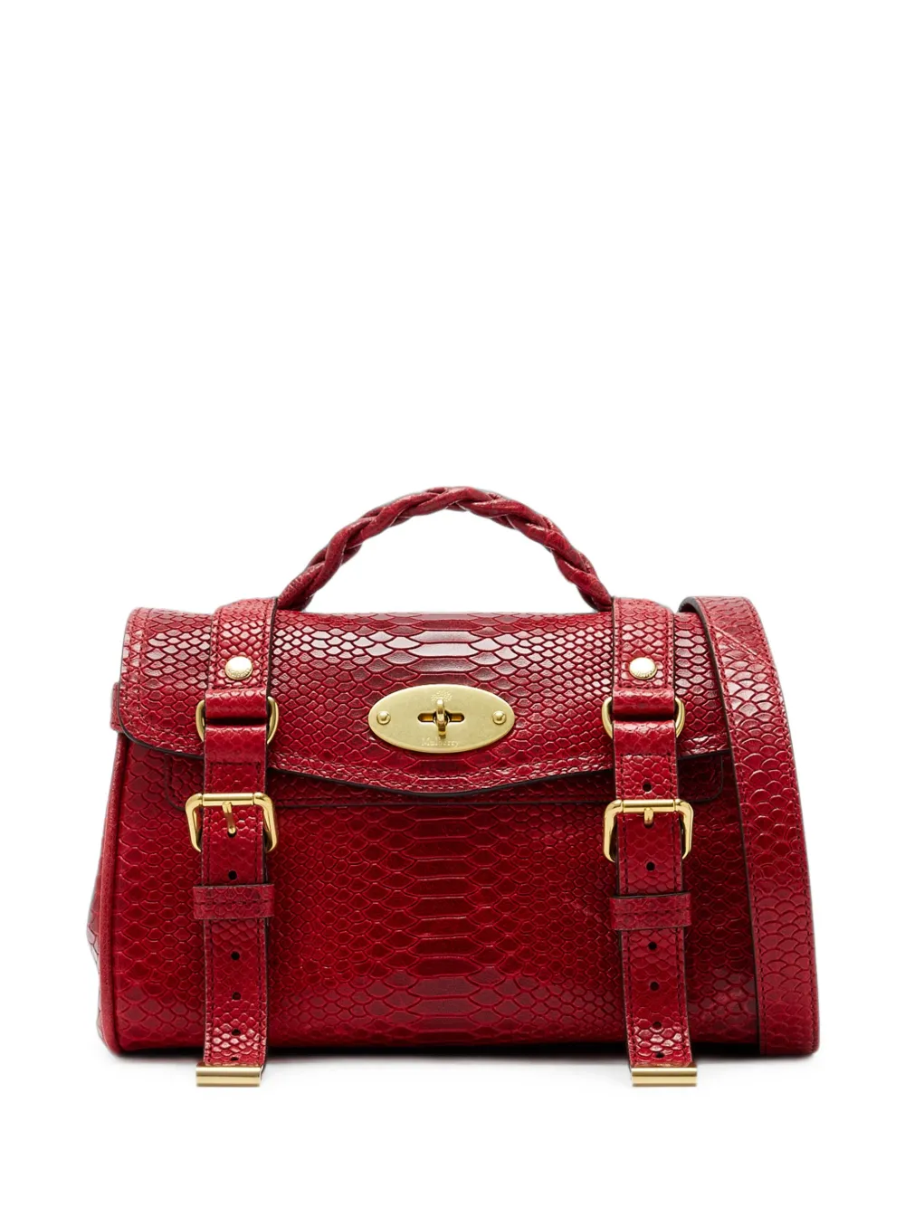 Mulberry mini Alexa snake-print leather tote bag · OS