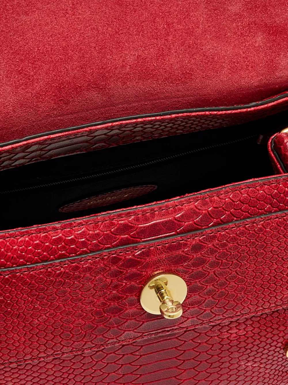 Mulberry mini Alexa snake-print leather tote bag Rood
