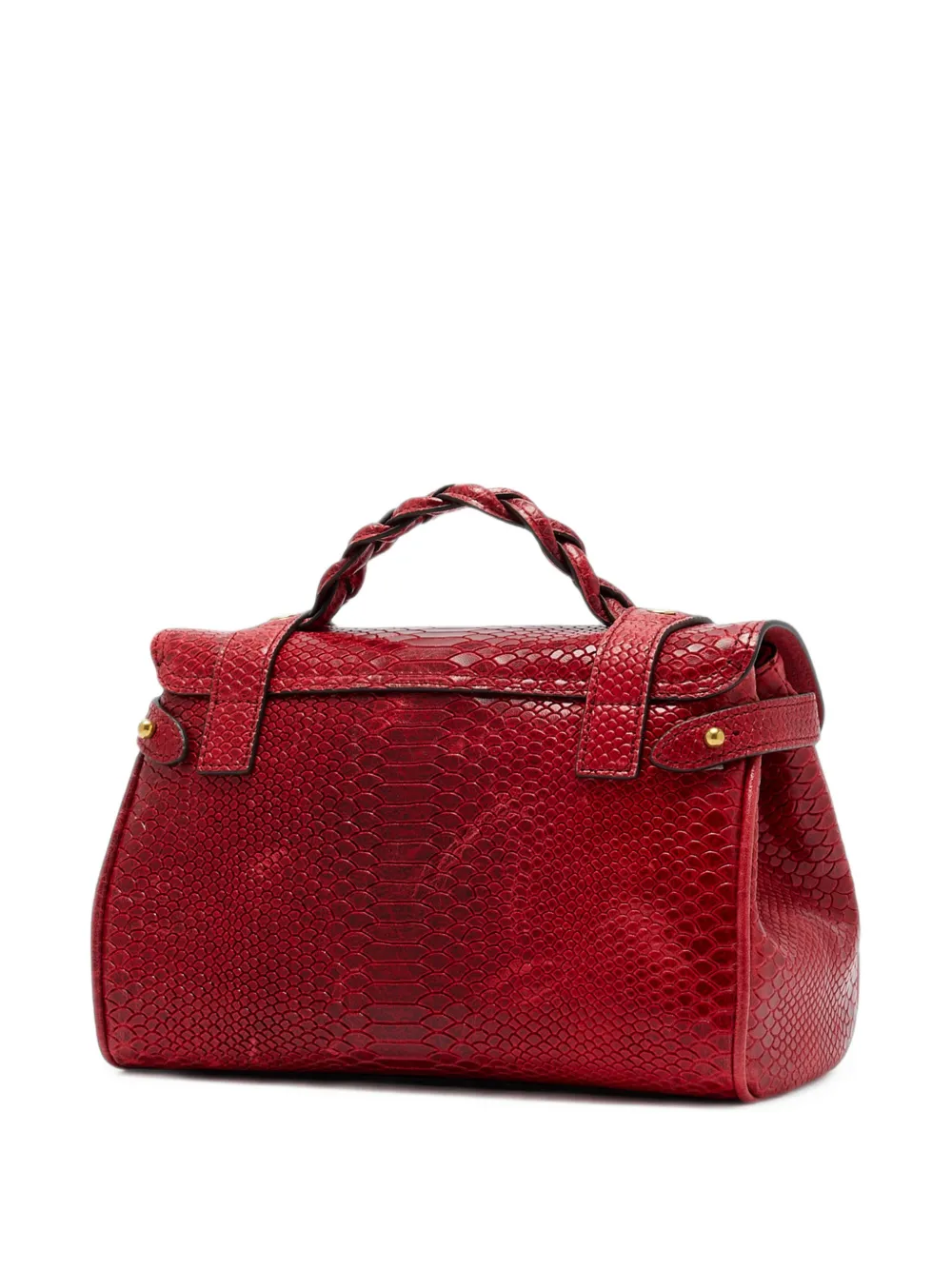 Mulberry mini Alexa snake-print leather tote bag Rood