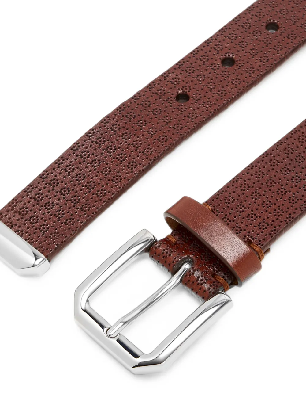 Brunello Cucinelli Geperforeerde leren riem Bruin
