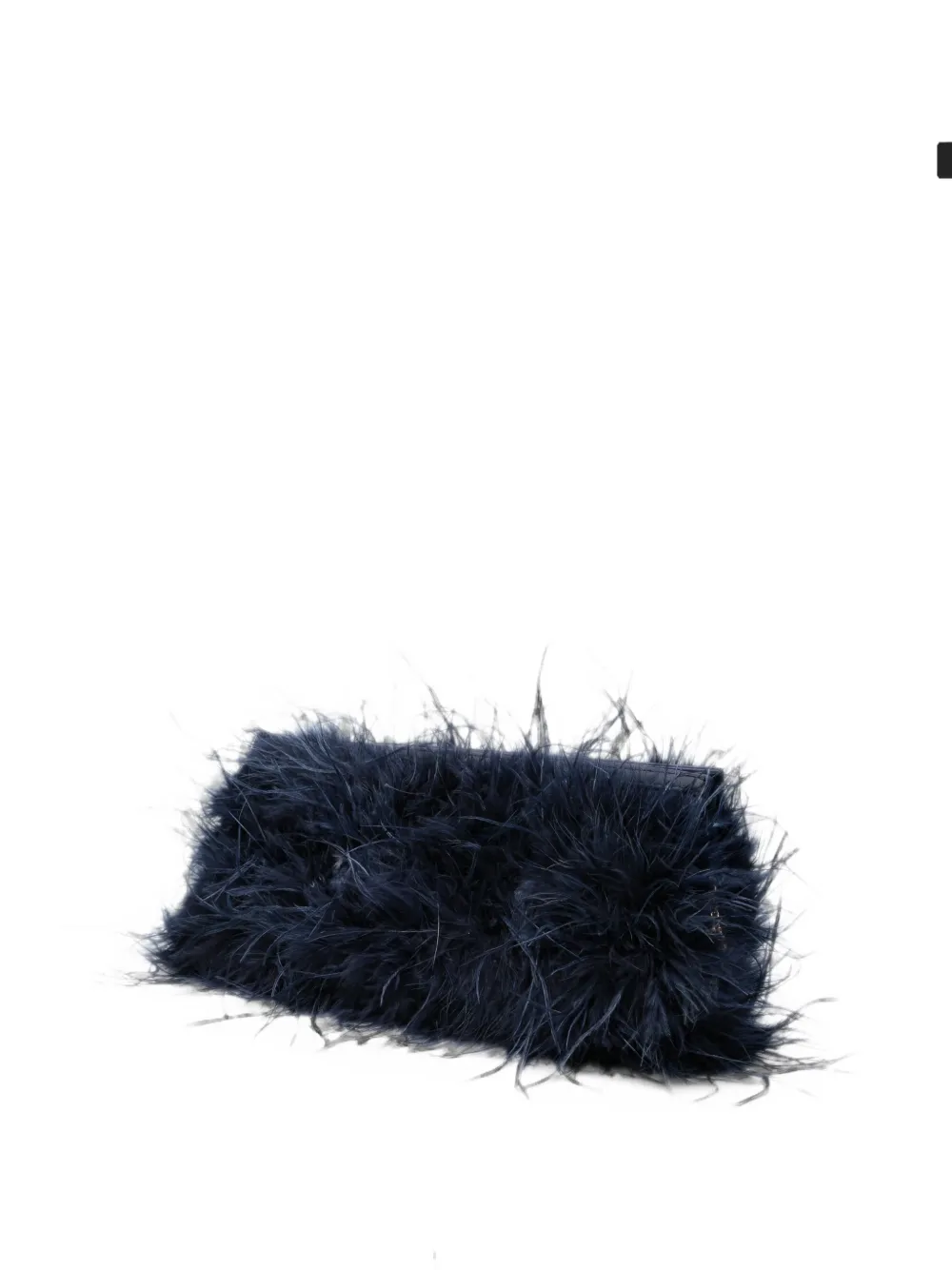 TWINSET feather-embellished logo-plaque shoulder bag Blauw