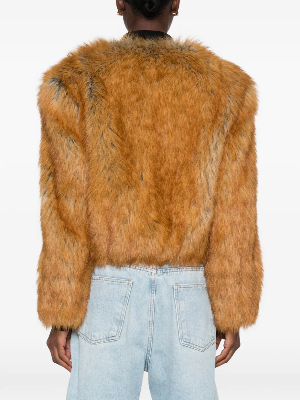 STAND STUDIO Karly cropped faux-fur jacket Bruin