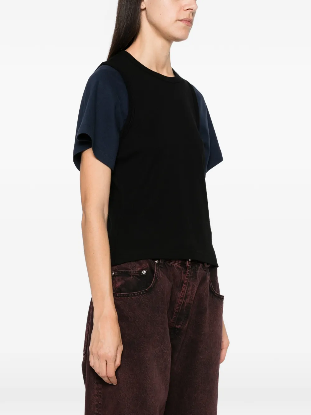 JW Anderson layered T-shirt Zwart