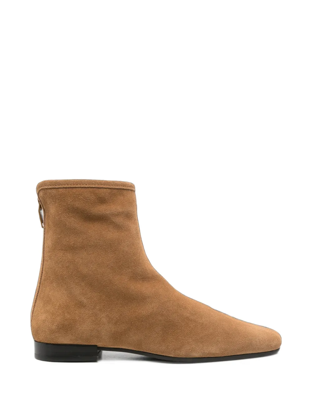 TOTEME suede rear-zip ankle boots - Braun