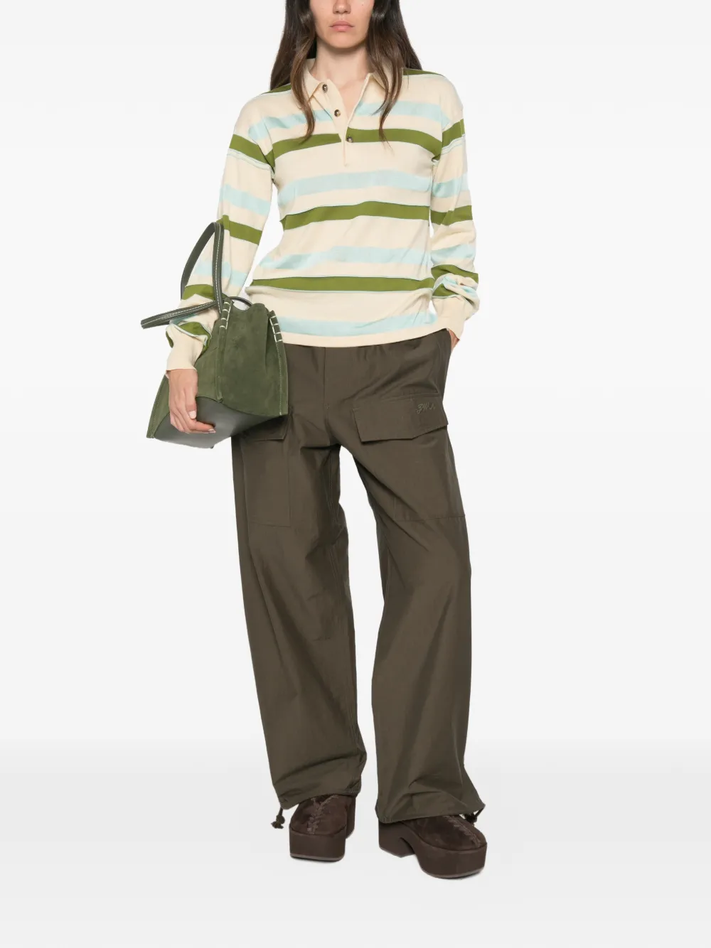 JW Anderson Gestreept poloshirt Beige